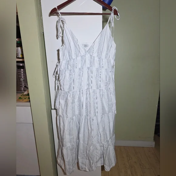 Rails Julia dress West Seaport Stripe spaghetti strap maxi length large - Picture 2 of 7